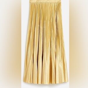 Jcrew  Gold Pleated Skirt